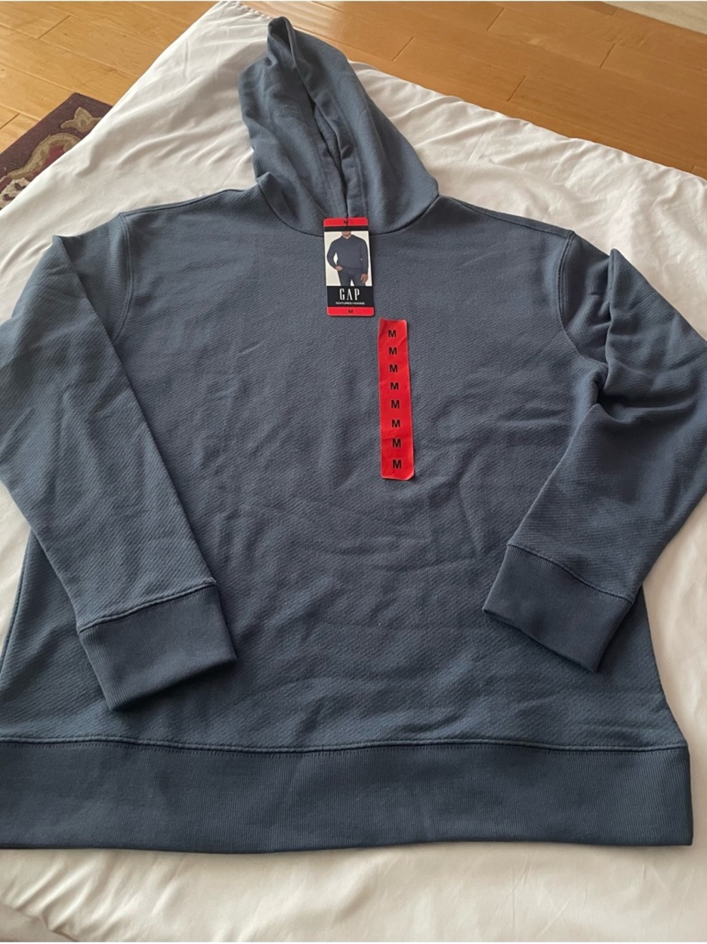 NWT! GAP Men’s Textured Hoodie, Slate Blue, Sz M